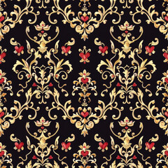 royal pattern with hearts, victorian style