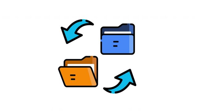 file transfer icon animation isolated alpha channel
