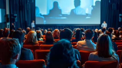 concert crowd at concert, People at the cinema, movie theater, auditorium, audience, zoom business meeting concept, video conference, seminar 
