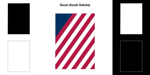 Deuel County (South Dakota) outline map set