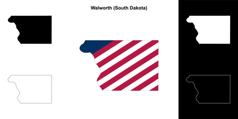 Walworth County (South Dakota) outline map set