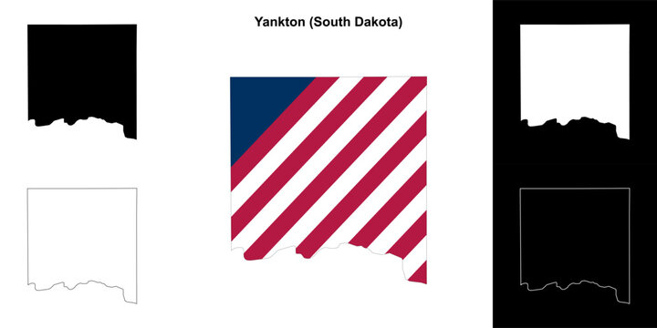 Yankton County (South Dakota) outline map set