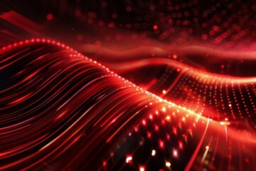 Fototapeta premium glowing wave red dark technology futuristic background beautiful modern background concept hi-tech technology concept 