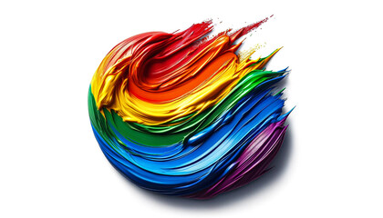 crylic oil paint brush LGBT stroke isolated on white background. LGBT design.