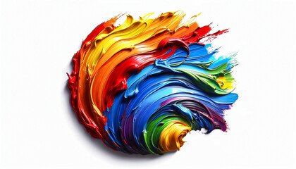 crylic oil paint brush LGBT stroke isolated on white background. LGBT design.