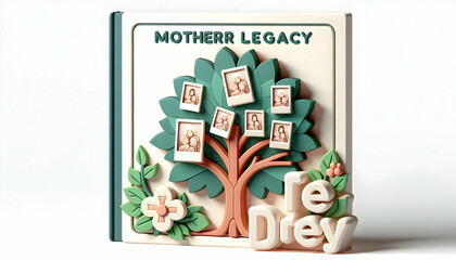 3D Icon: Mother Legacy - Family Tree Poster Celebrating Mother's Day with Photos and Legacy