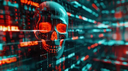Foto op Canvas Computer hacked system error virus internet crime concept Cybersecurity © Eve Creative