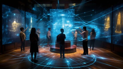 Interactive holography exhibition in the museum
