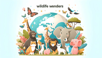 Wildlife Wonders: Captivating Vector Poster Urging Protection of Habitats for Earth Day