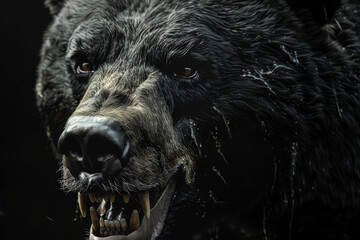 A bear with a menacing look on its face