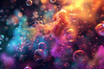 A colorful image of bubbles floating in the air