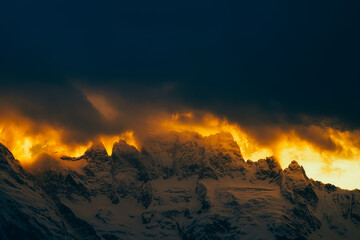 sunrise at meri snow mountain