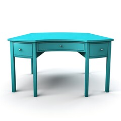 Corner desk turquoise