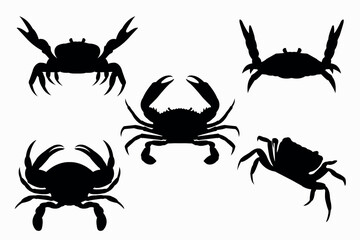 Crab silhouette. Logo. Isolated crab on white background