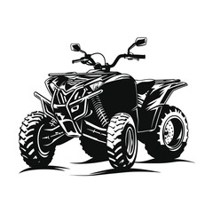 ATV Motorcycle black illustration silhouette vector.