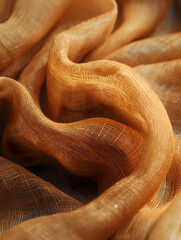 Fototapeta premium Golden Satin Fabric with Sparkling Glitters Draping Elegantly