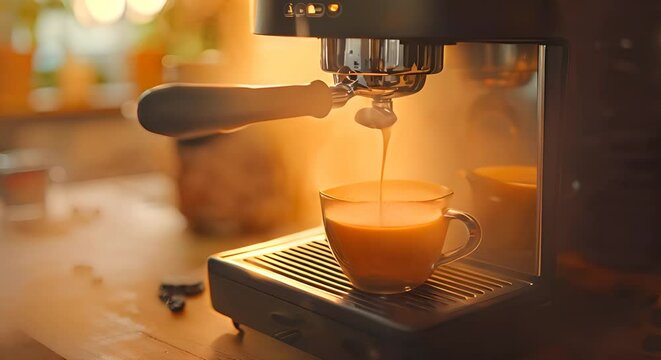 Serene Espresso Moment - Warmth & Simplicity. Concept Coffee Art, Cozy Ambiance, Relaxing Break, Simple Pleasures
