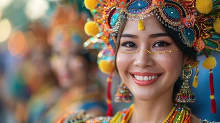 A vibrant celebration of Thai festivals, where tradition and culture come alive in a riot of color and sound.