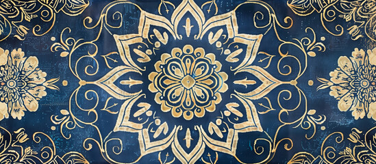 modern blue rug floral pattern concept