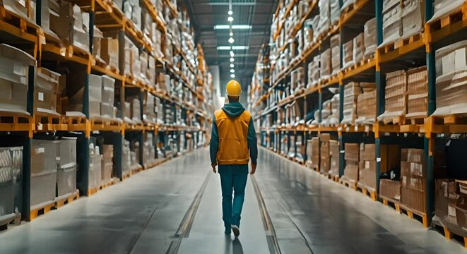 Harmony in Logistics: The Rhythm of Warehouse Work. Concept Warehouse Organization, Efficiency in Inventory, Supply Chain Management, Streamlining Operations