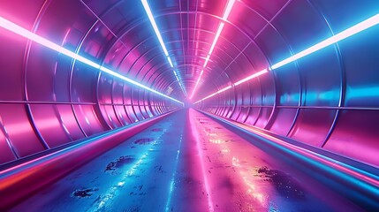pink and blue neon tunnel background