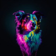 Neon Border Collie Photography. Dog Lovers