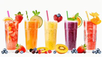 Set of fruit smoothies healthy fruit