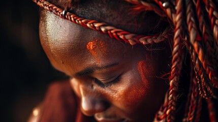 Himba Woman with Red Ochre Paste
