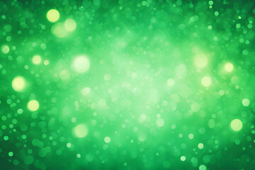 Fototapeta premium Green bokeh , a normal simple grainy noise grungy empty space or spray texture , a rough abstract retro vibe shine bright light and glow background template color gradient