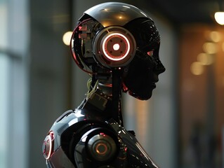 Fototapeta premium Debating robots, Ethics, Pragmatics, and Ecosystems for Geoengineering Solutions A thoughtprovoking discourse on the future landscape Photography, Spotlight, Depth of Field, Overtheshoulder shot