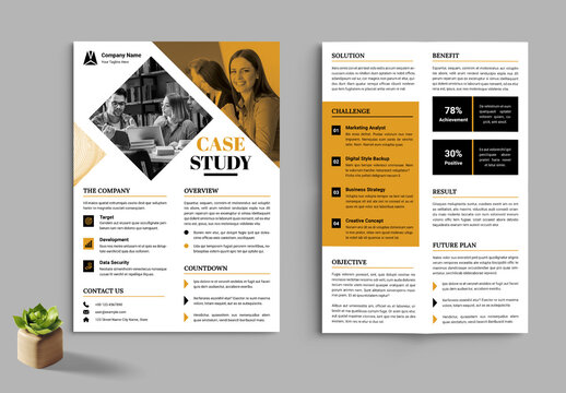 Case Study Layout With Yellow Accents