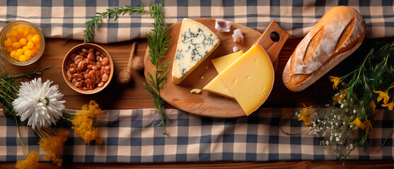Yellow cheese on an appetizing graphic composition.