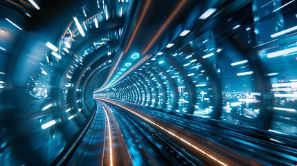 Futuristic Maglev Tunnel Network