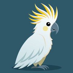 illustration of a white parrot cockatoo