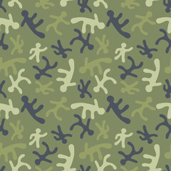 Groovy people silhouette seamless pattern. Simple print for T-shirt, textile, fabric. Hand drawn illustration for decor and design.