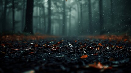 Mysterious Dark Forest Floor