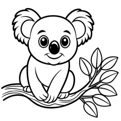 Coloring page for kids cartoon Koala 