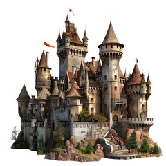 Fototapeta premium Castles element_hyperrealistic_hyper detailed_isolated on transparent background