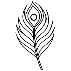 Obraz premium black and white vector illustration of an abstract leaf, feather