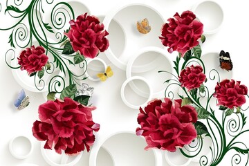 3d picture flower beautiful design background
