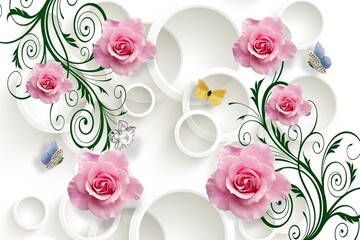 3d picture flower beautiful design background
