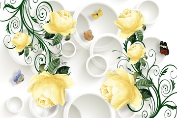 3d picture flower beautiful design background
