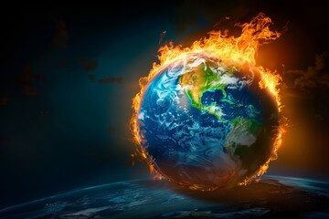 Obraz na płótnie Canvas Earth as a burning ember, fading into darkness
