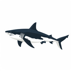 Obraz premium vector drawing of a shark on a white background