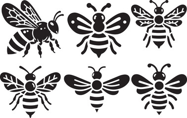 Bee silhouette vector 