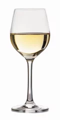 Fotobehang White Chardonnay Wine Glass on Isolated Background - Perfect for Food and Drink Lovers © Web