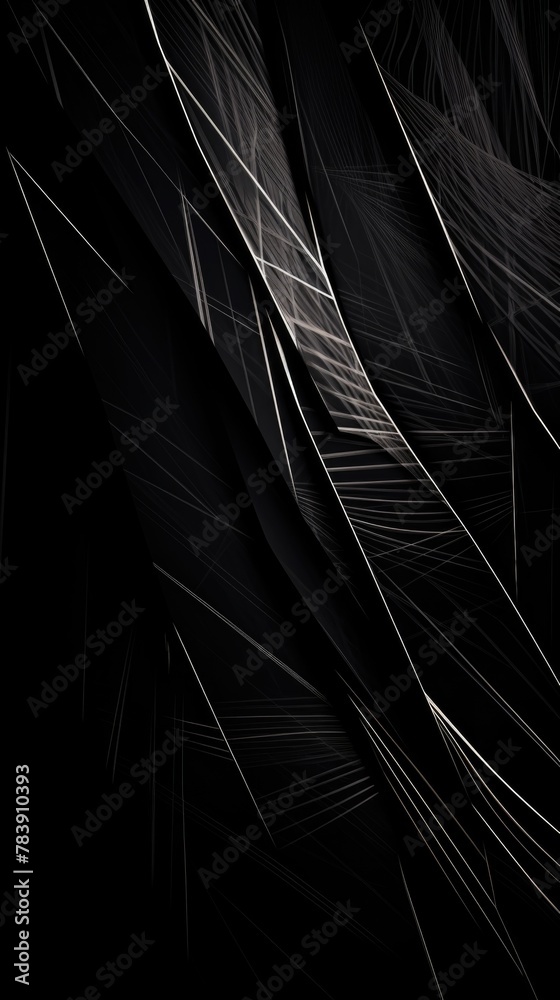 Poster dark gray vertical abstract background of lines and polygons. ai generative.