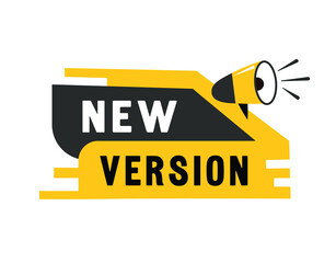 Obraz premium New version speech bubble icon modern style. Banner design for business, marketing. Vector label. 