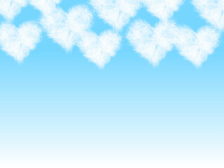 Fototapeta na wymiar ハート雲が浮かぶ空の背景B：青空
