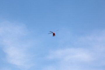 Naklejka na ściany i meble View of the flying helicopter